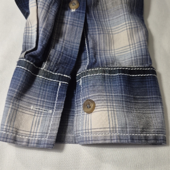 American Rag Men's XXL Long Sleeve Button Down Plaid Shirt - Blue and White - Picture 9 of 15